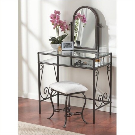 Linon Clarisse Metal Vanity Set 58950MTL-01-KD-U